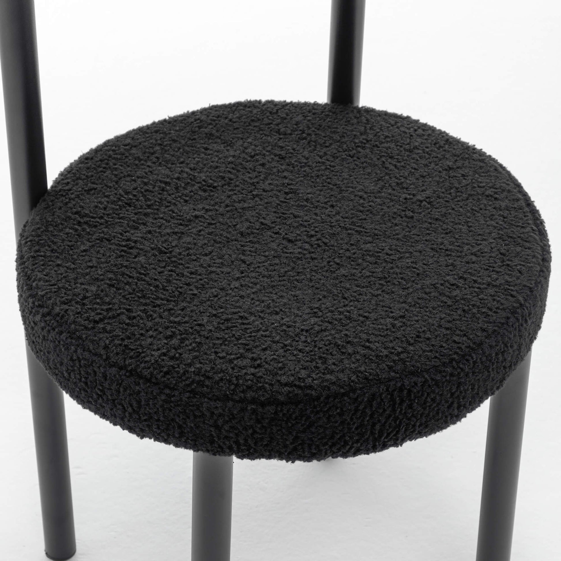 SEYNAR Modern Teddy Fabric Dining Chairs Set of 2/4/6, Minimalist Boucle Chairs