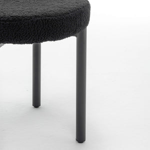 SEYNAR Modern Teddy Fabric Dining Chairs Set of 2/4/6, Minimalist Boucle Chairs