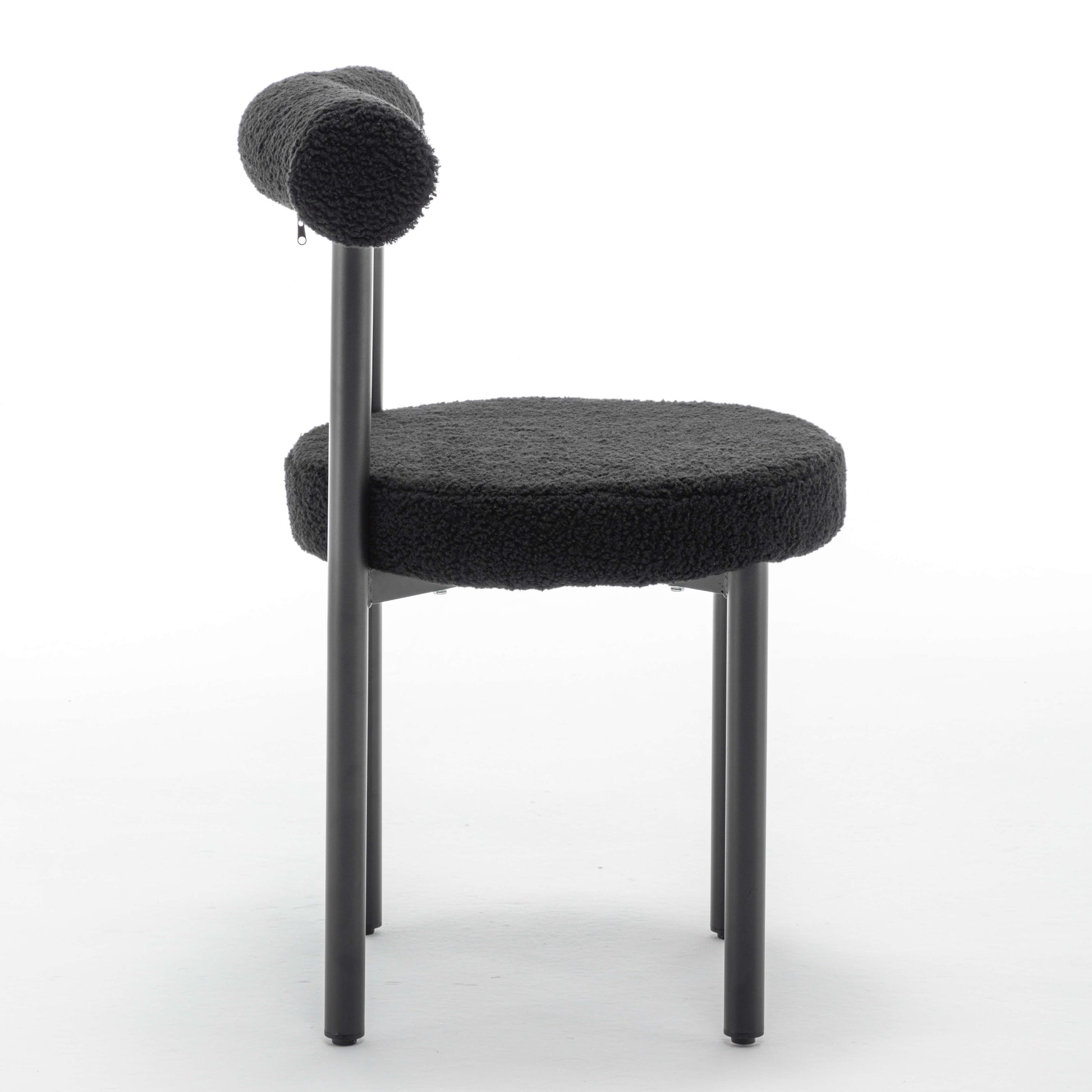 SEYNAR Modern Teddy Fabric Dining Chairs Set of 2/4/6, Minimalist Boucle Chairs
