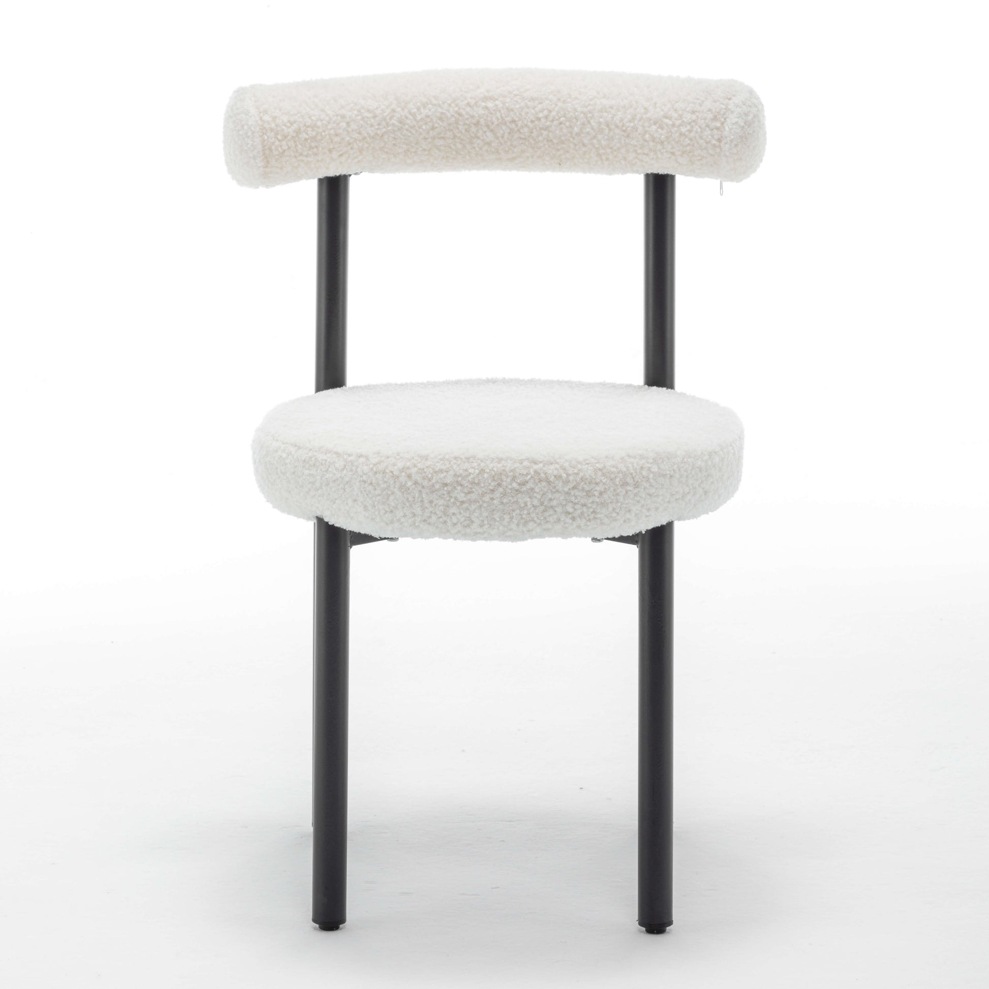 SEYNAR Modern Teddy Fabric Dining Chairs Set of 2/4/6, Minimalist Boucle Chairs