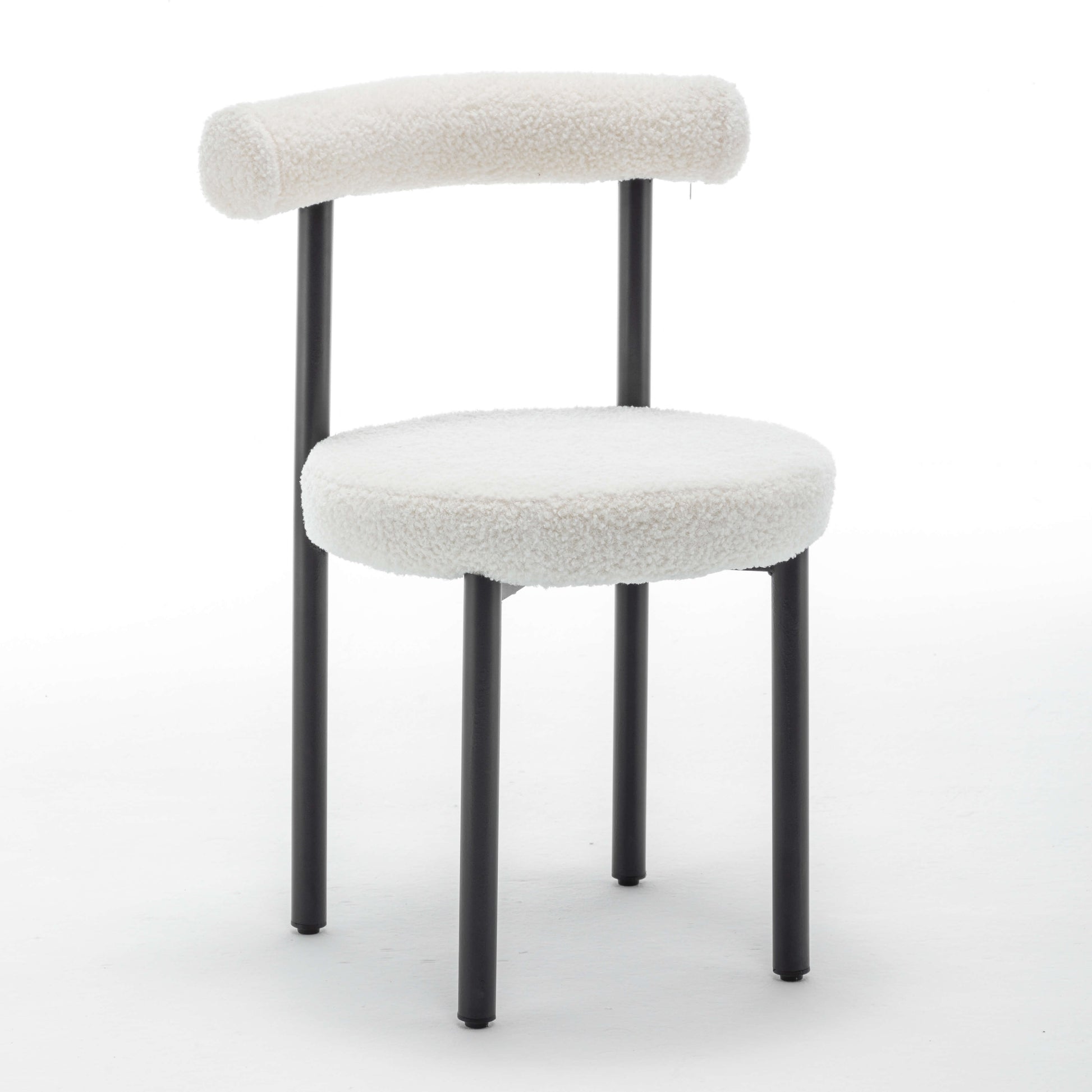 SEYNAR Modern Teddy Fabric Dining Chairs Set of 2/4/6, Minimalist Boucle Chairs