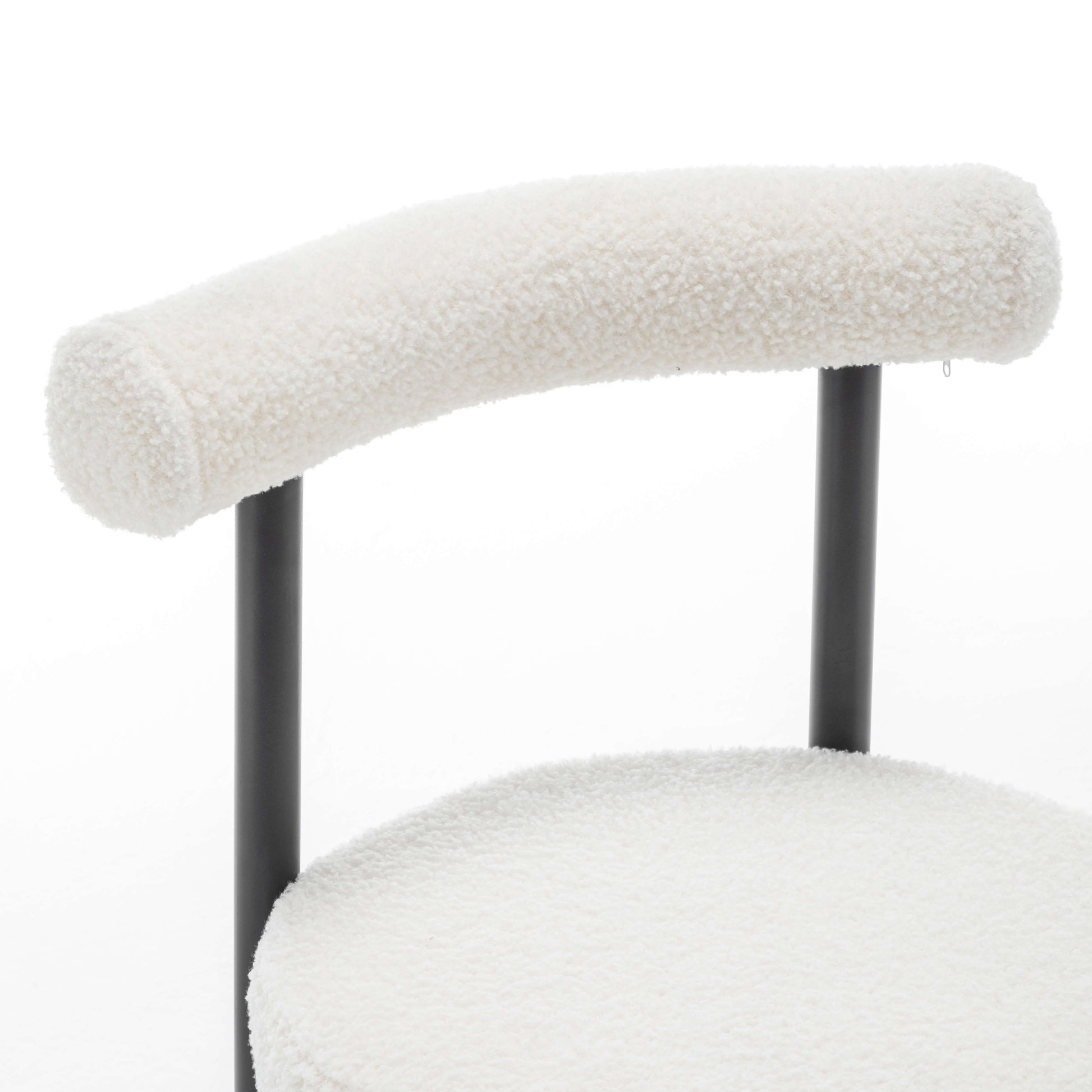 SEYNAR Modern Teddy Fabric Dining Chairs Set of 2/4/6, Minimalist Boucle Chairs