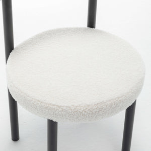 SEYNAR Modern Teddy Fabric Dining Chairs Set of 2/4/6, Minimalist Boucle Chairs