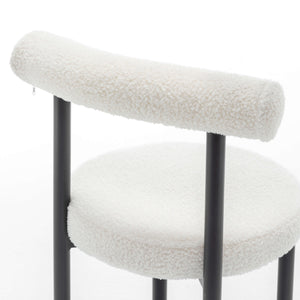 SEYNAR Modern Teddy Fabric Dining Chairs Set of 2/4/6, Minimalist Boucle Chairs