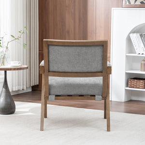 SEYNAR Rustic Mid-Century Chenille Accent Chair with Nailhead Trim and Wood Frame(Single/Set of 2)