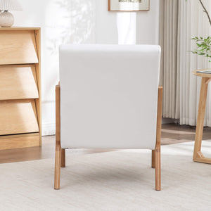 SEYNAR Mid-Century PU Leather Accent Chair with Lumbar Pillow(Single/Set of 2)