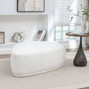 SEYNAR Modern 43'' Teddy Fabric Ottoman Bench