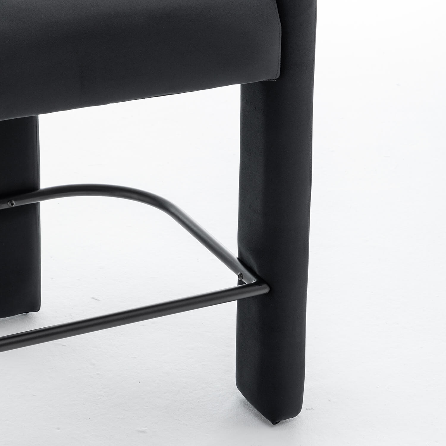SEYNAR Modern Velvet 34.6''H Fixed Height Open-Back Bar Stool with Metal Footrest(Single/Set of 2)