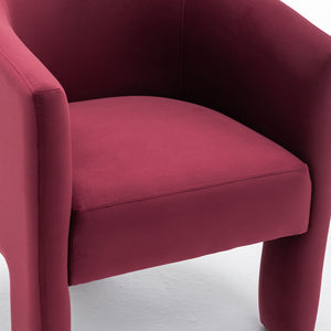 SEYNAR Modern Velvet Accent Chair, Upholstered Barrel Chair with Unique Solid Base for Living Room Soft Club Chair(Single/Set of 2/4/6)