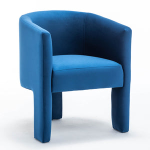 SEYNAR Modern Velvet Accent Chair, Upholstered Barrel Chair with Unique Solid Base for Living Room Soft Club Chair(Single/Set of 2/4/6)