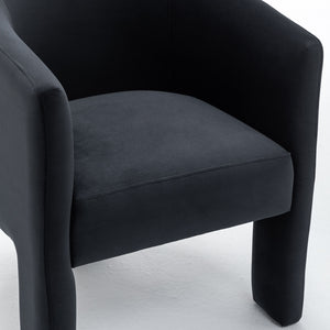 SEYNAR Modern Velvet Accent Chair, Upholstered Barrel Chair with Unique Solid Base for Living Room Soft Club Chair(Single/Set of 2/4/6)