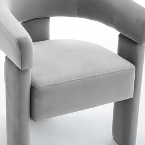 SEYNAR Modern Velvet Accent Chair, Upholstered Barrel Armchair with Curved Back and Thickened Padded Seat,Single chair or Set of 2/4/6