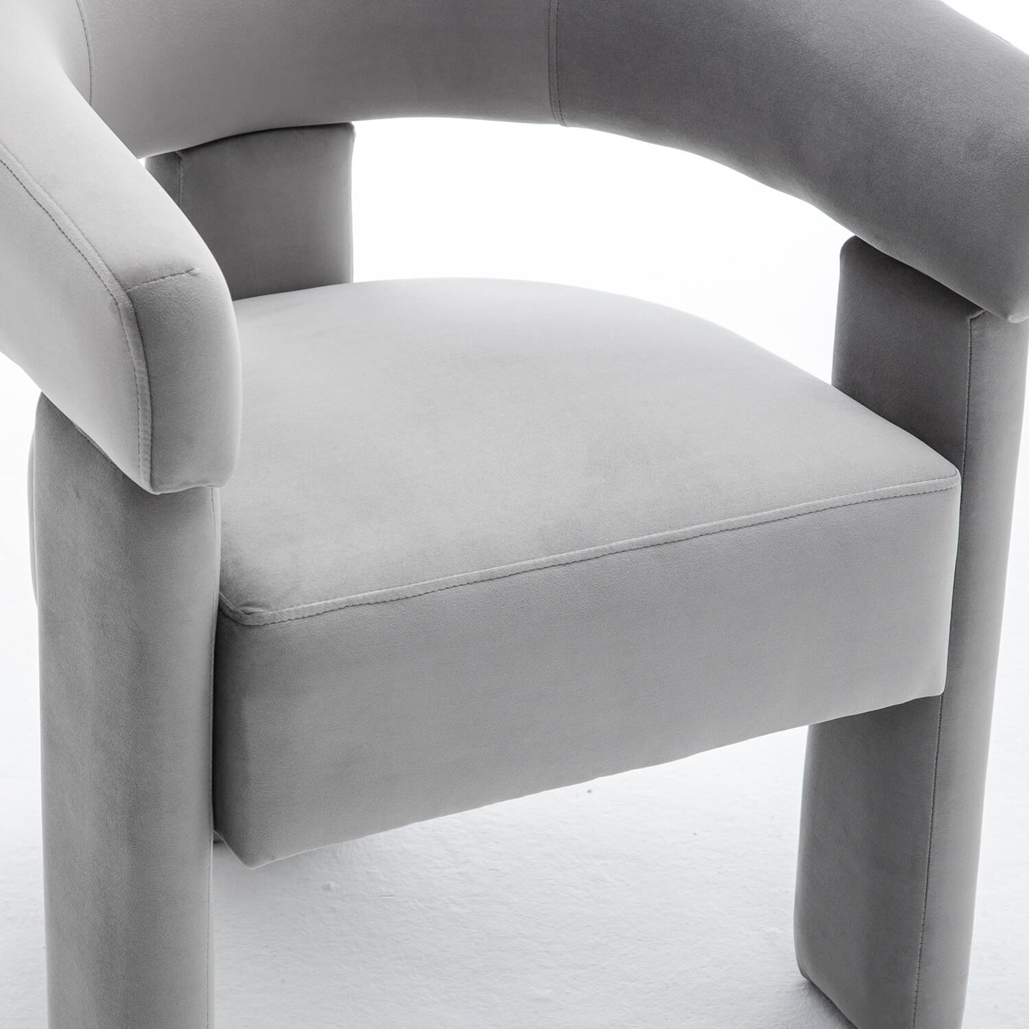 SEYNAR Modern Velvet Accent Chair, Upholstered Barrel Armchair with Curved Back and Thickened Padded Seat,Single chair or Set of 2/4/6