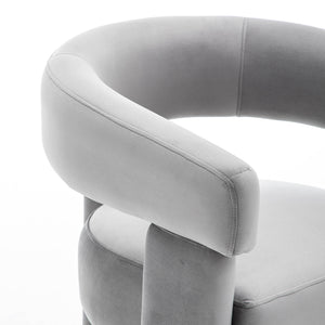 SEYNAR Modern Velvet Accent Chair, Upholstered Barrel Armchair with Curved Back and Thickened Padded Seat,Single chair or Set of 2/4/6