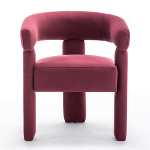 SEYNAR Modern Velvet Accent Chair, Upholstered Barrel Armchair with Curved Back and Thickened Padded Seat,Single chair or Set of 2/4/6