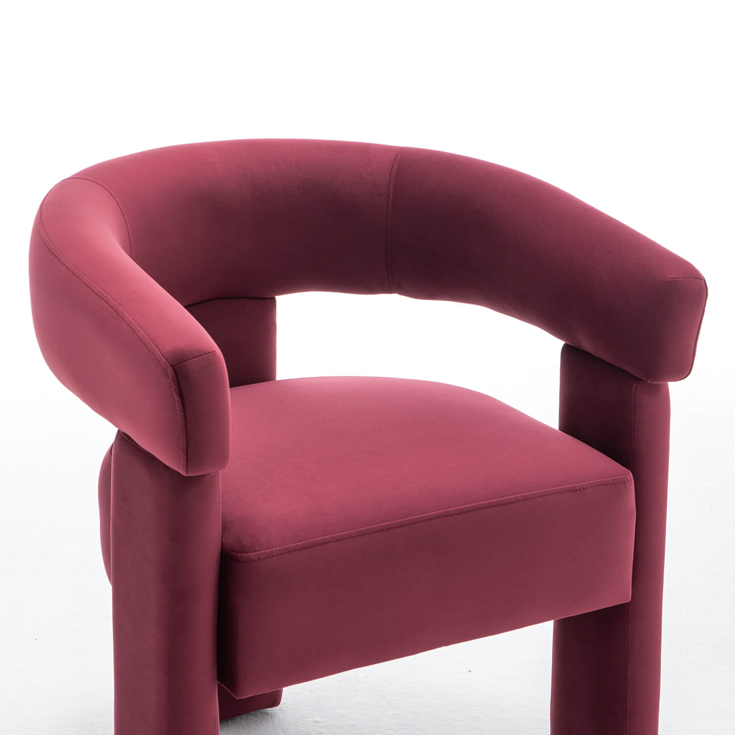SEYNAR Modern Velvet Accent Chair, Upholstered Barrel Armchair with Curved Back and Thickened Padded Seat,Single chair or Set of 2/4/6