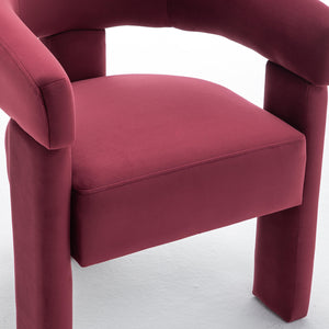 SEYNAR Modern Velvet Accent Chair, Upholstered Barrel Armchair with Curved Back and Thickened Padded Seat,Single chair or Set of 2/4/6