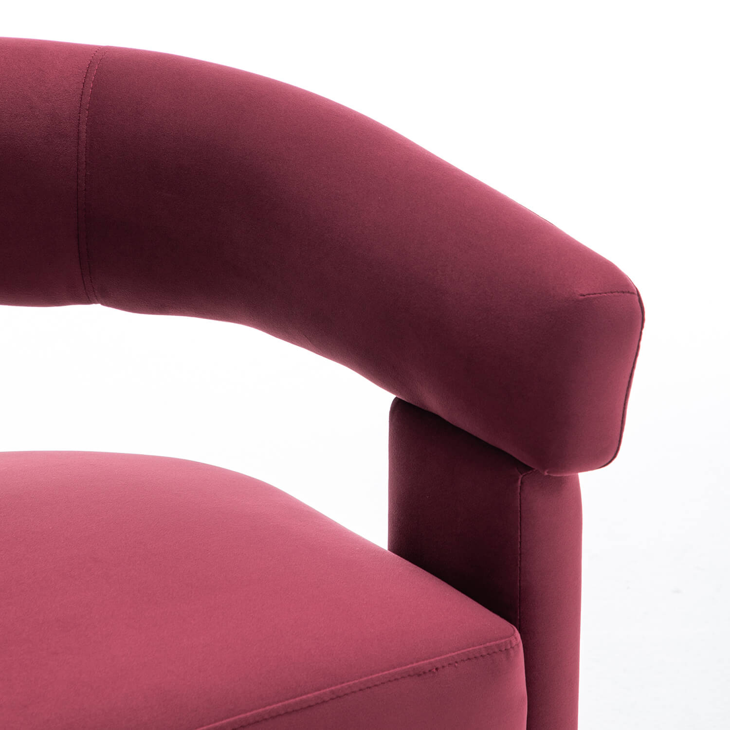 SEYNAR Modern Velvet Accent Chair, Upholstered Barrel Armchair with Curved Back and Thickened Padded Seat,Single chair or Set of 2/4/6