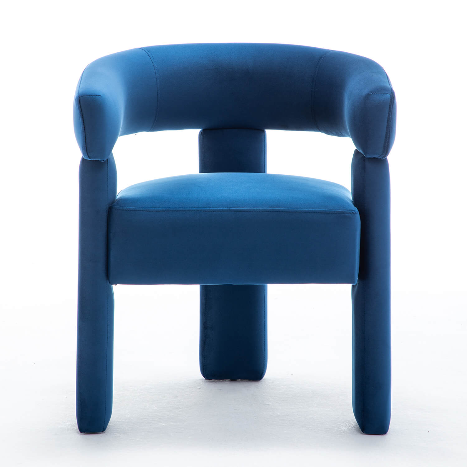 SEYNAR Modern Velvet Accent Chair, Upholstered Barrel Armchair with Curved Back and Thickened Padded Seat,Single chair or Set of 2/4/6