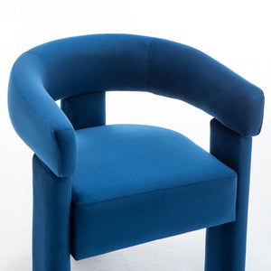 SEYNAR Modern Velvet Accent Chair, Upholstered Barrel Armchair with Curved Back and Thickened Padded Seat,Single chair or Set of 2/4/6