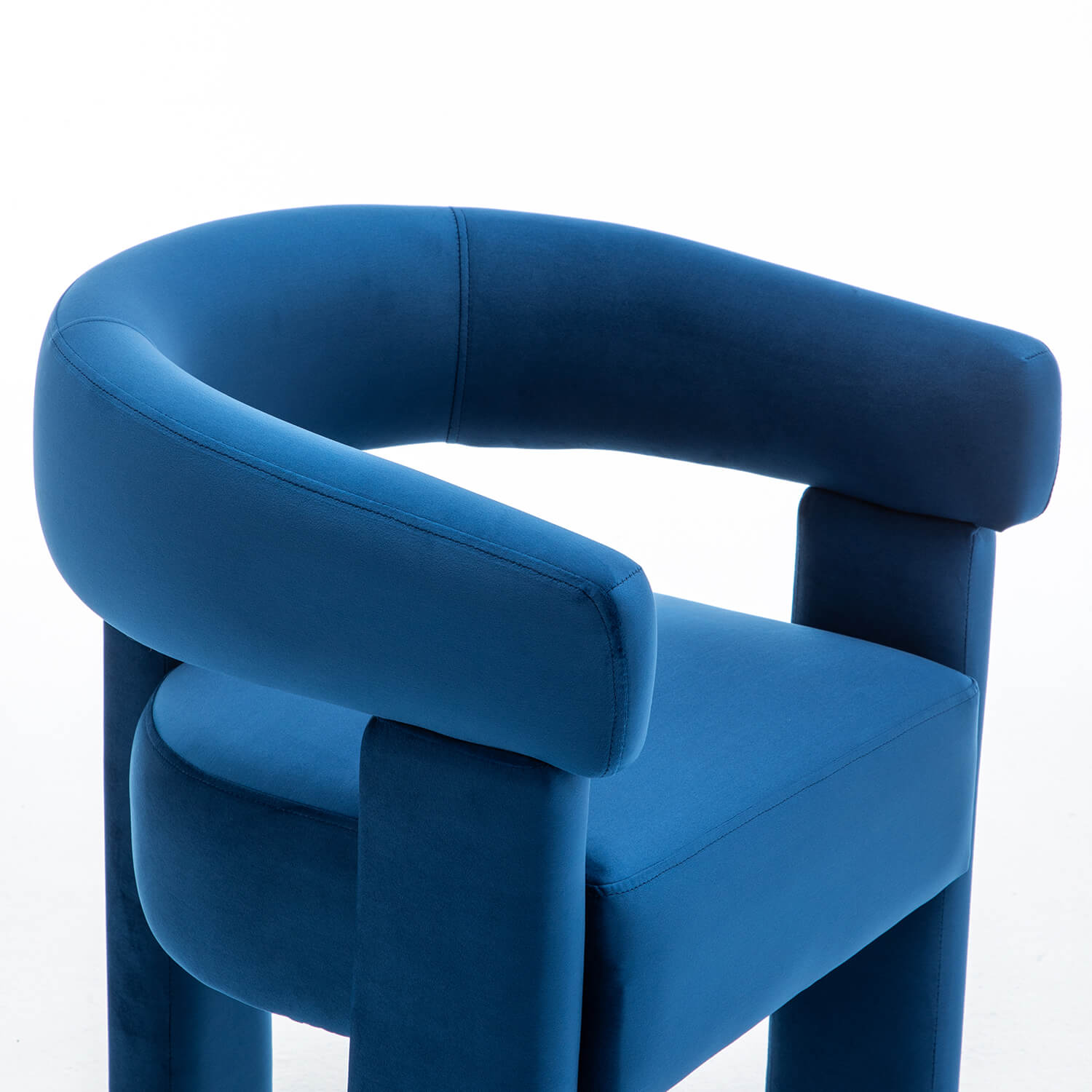 SEYNAR Modern Velvet Accent Chair, Upholstered Barrel Armchair with Curved Back and Thickened Padded Seat,Single chair or Set of 2/4/6