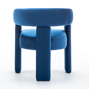 SEYNAR Modern Velvet Accent Chair, Upholstered Barrel Armchair with Curved Back and Thickened Padded Seat,Single chair or Set of 2/4/6