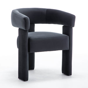 SEYNAR Modern Velvet Accent Chair, Upholstered Barrel Armchair with Curved Back and Thickened Padded Seat,Single chair or Set of 2/4/6