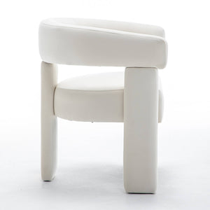 SEYNAR Modern Velvet Accent Chair, Upholstered Barrel Armchair with Curved Back and Thickened Padded Seat,Single chair or Set of 2/4/6