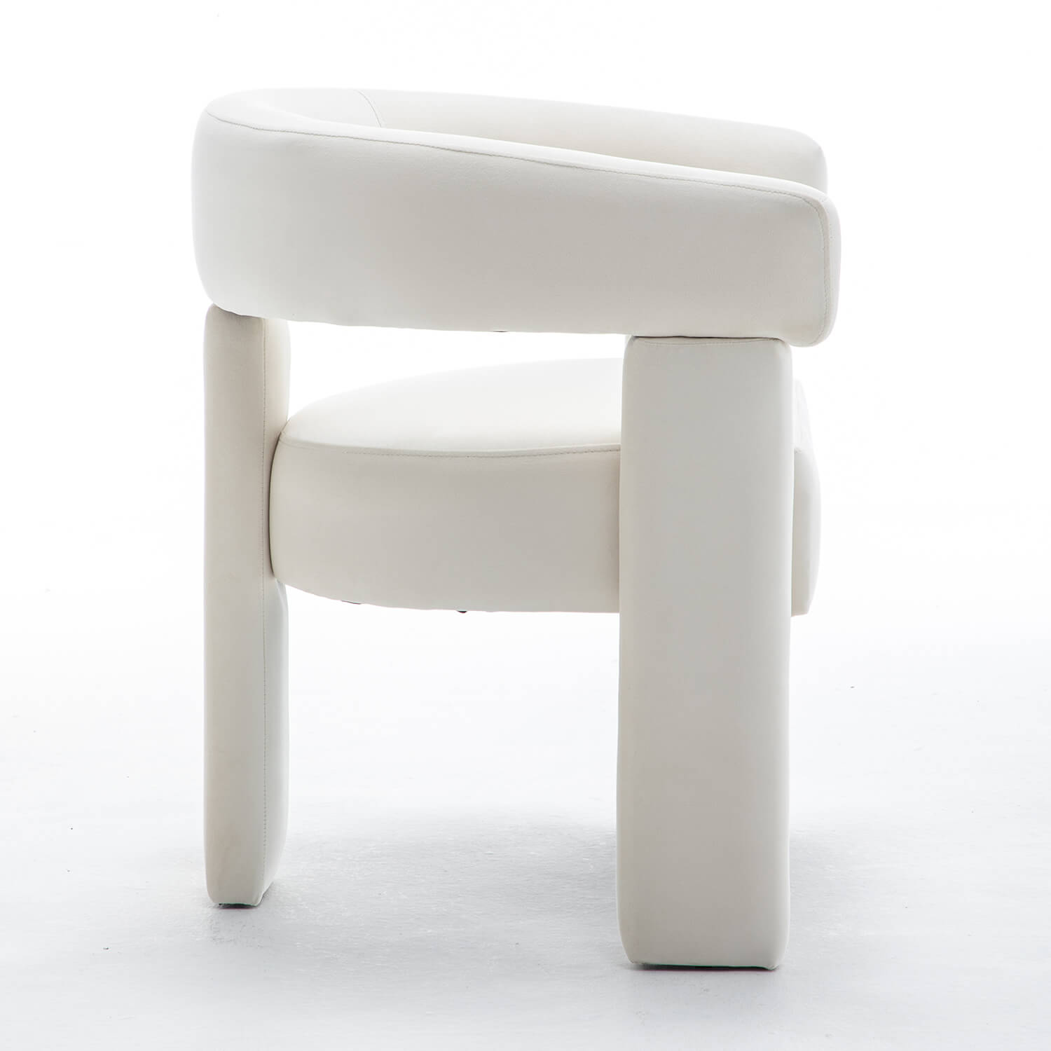 SEYNAR Modern Velvet Accent Chair, Upholstered Barrel Armchair with Curved Back and Thickened Padded Seat,Single chair or Set of 2/4/6