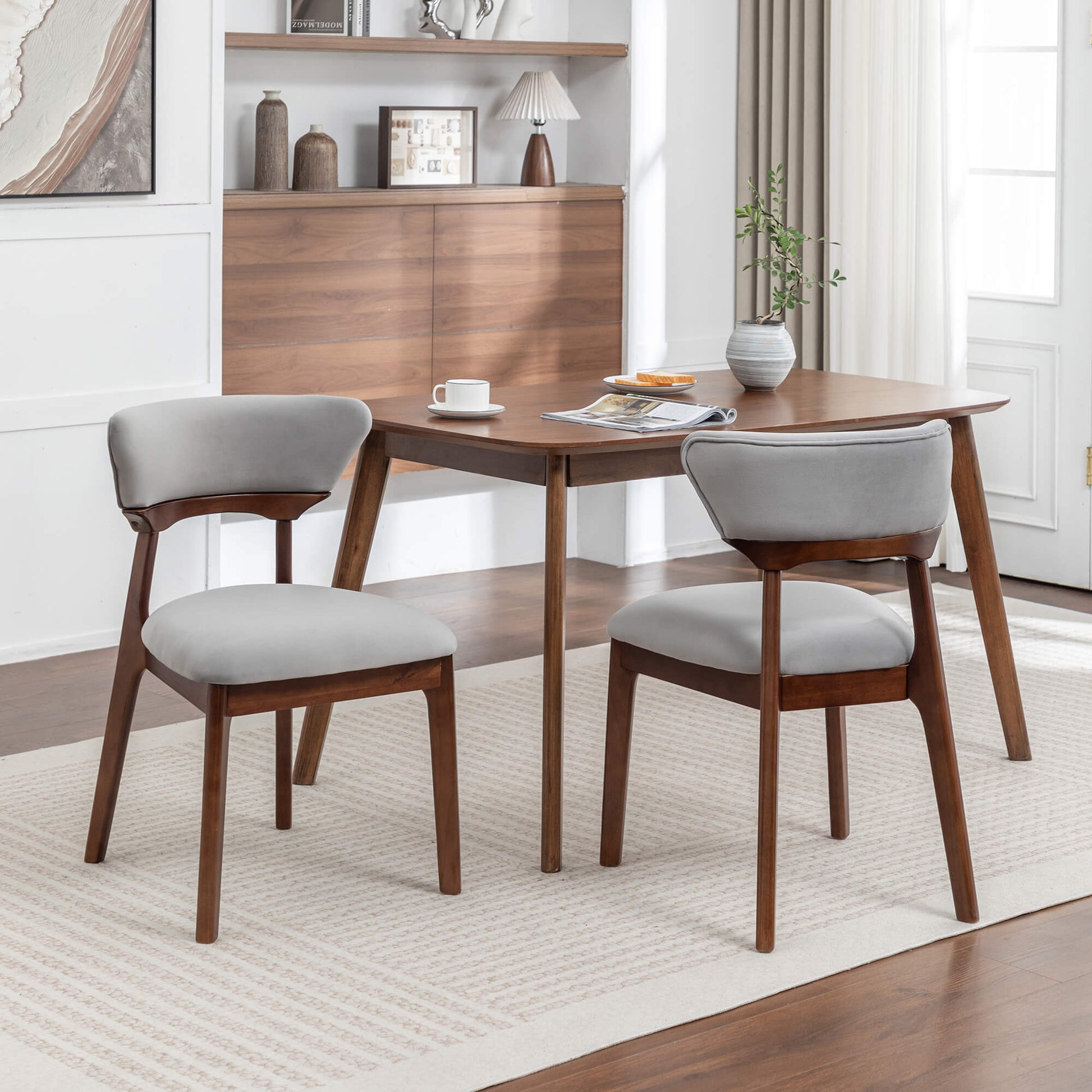 SEYNAR Modern Velvet Dining Chairs with Solid Wood Legs Set of 2/4/6