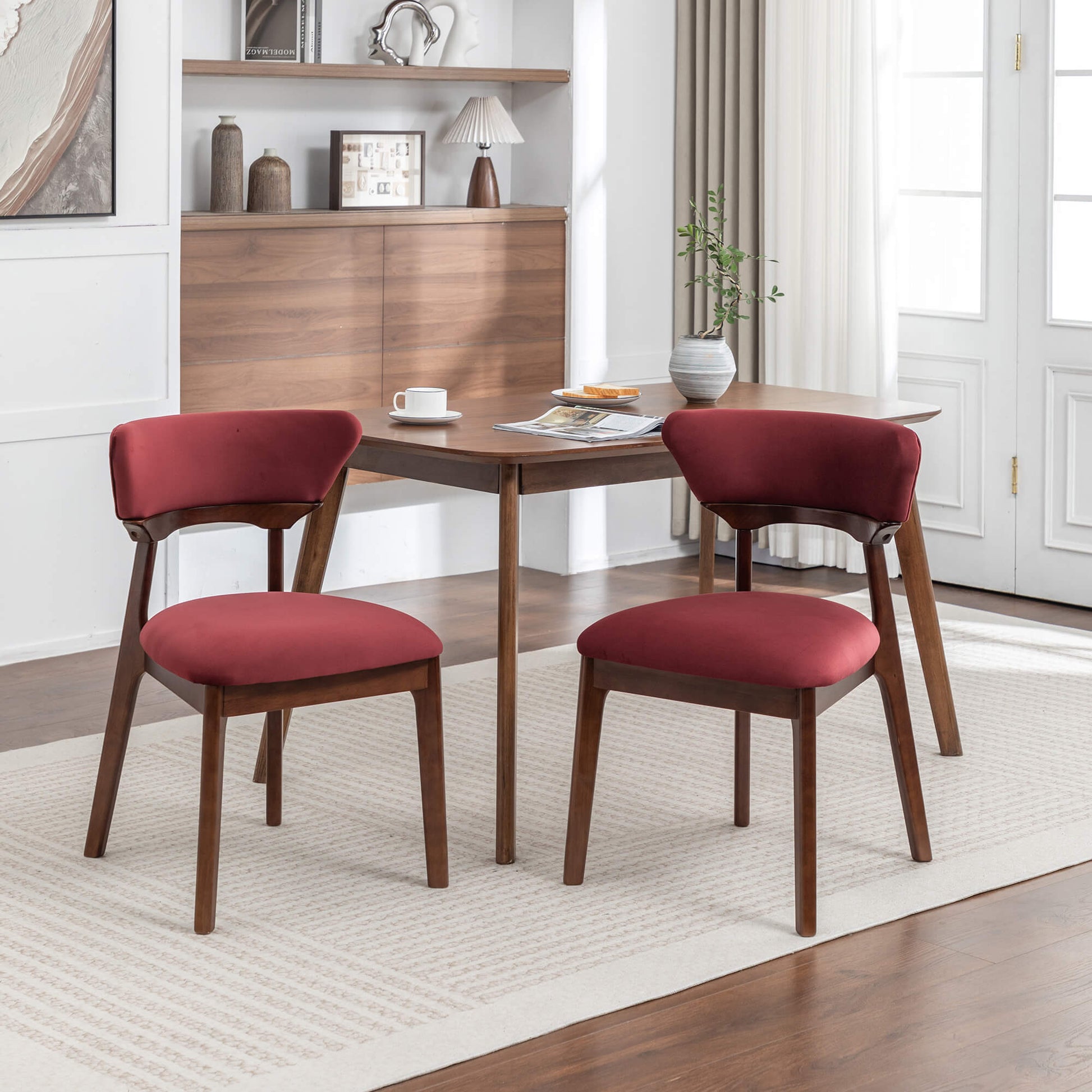 SEYNAR Modern Velvet Dining Chairs with Solid Wood Legs Set of 2/4/6