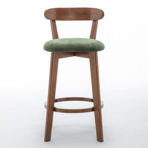 SEYNAR Modern 34.2" Bar Stools Set of 2/4, Solid Wood Barstools with Chenille Cushions & Round Footrest