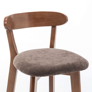 SEYNAR Modern 34.2" Bar Stools Set of 2/4, Solid Wood Barstools with Chenille Cushions & Round Footrest