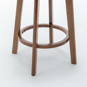 SEYNAR Modern 34.2" Bar Stools Set of 2/4, Solid Wood Barstools with Chenille Cushions & Round Footrest