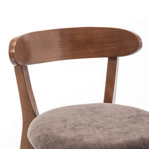 SEYNAR Modern 34.2" Bar Stools Set of 2/4, Solid Wood Barstools with Chenille Cushions & Round Footrest