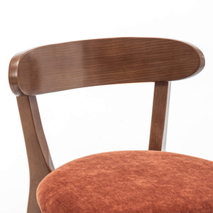 SEYNAR Modern 34.2" Bar Stools Set of 2/4, Solid Wood Barstools with Chenille Cushions & Round Footrest