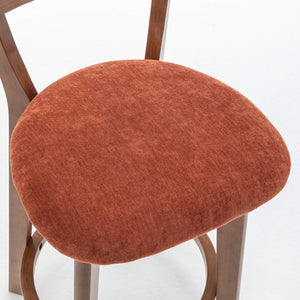SEYNAR Modern 34.2" Bar Stools Set of 2/4, Solid Wood Barstools with Chenille Cushions & Round Footrest
