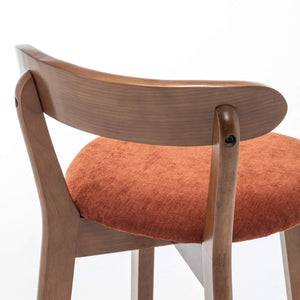 SEYNAR Modern 34.2" Bar Stools Set of 2/4, Solid Wood Barstools with Chenille Cushions & Round Footrest
