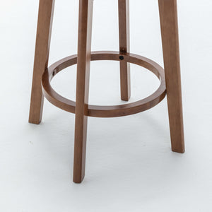 SEYNAR Modern 34.2" Bar Stools Set of 2/4, Solid Wood Barstools with Chenille Cushions & Round Footrest