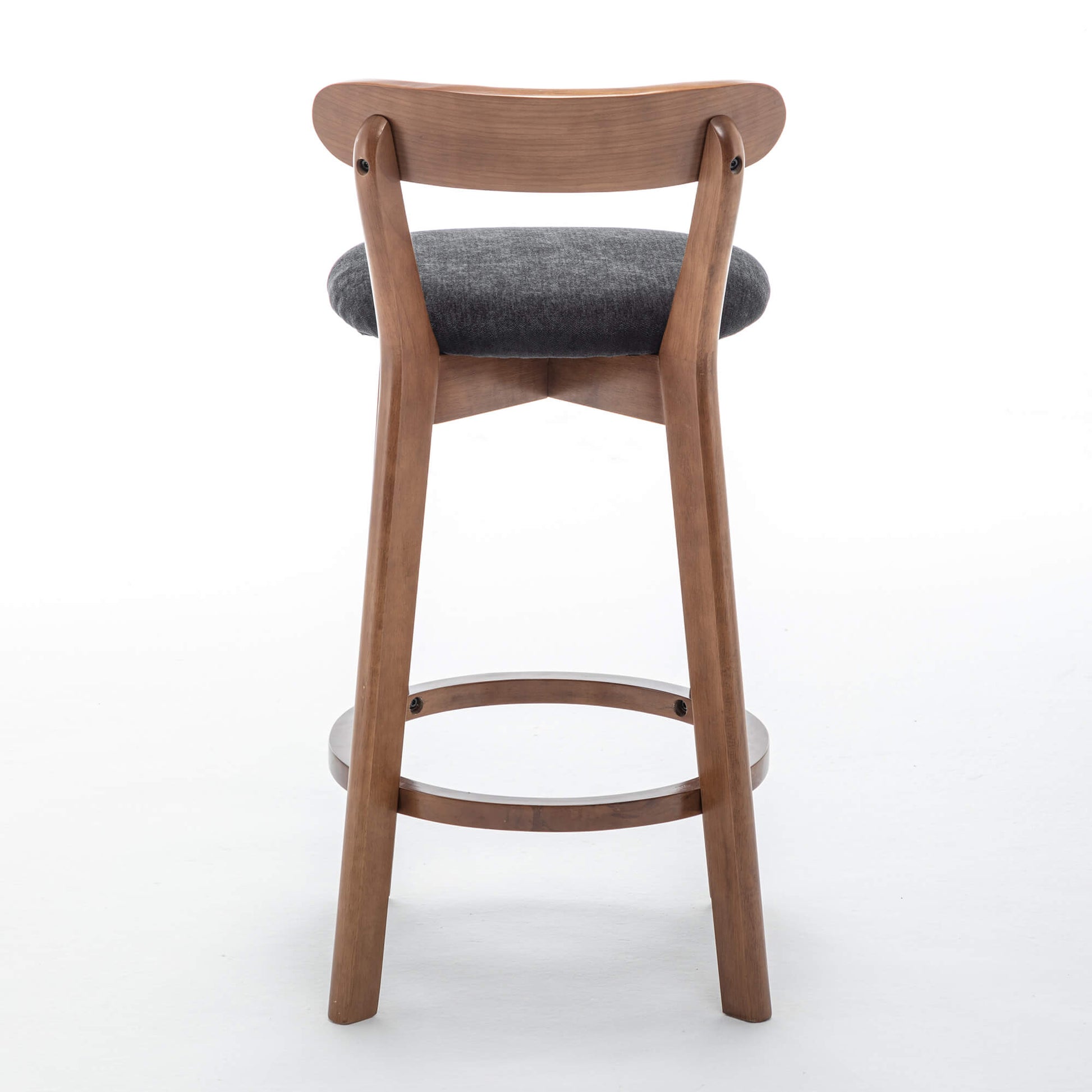 SEYNAR Modern 34.2" Bar Stools Set of 2/4, Solid Wood Barstools with Chenille Cushions & Round Footrest