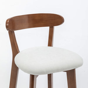 SEYNAR Modern 34.2" Bar Stools Set of 2/4, Solid Wood Barstools with Chenille Cushions & Round Footrest