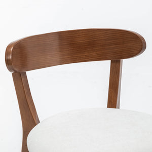 SEYNAR Modern 34.2" Bar Stools Set of 2/4, Solid Wood Barstools with Chenille Cushions & Round Footrest