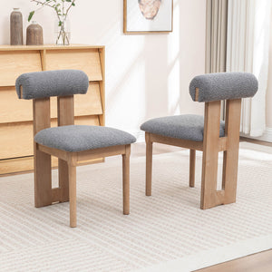 SEYNAR Set of 2/4/6 Modern Linen Upholstered Dining Chairs with Bolster Backrest