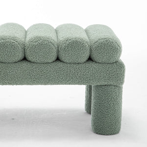 SEYNAR Modern Teddy Velvet Upholstered Rentangle Ottoman