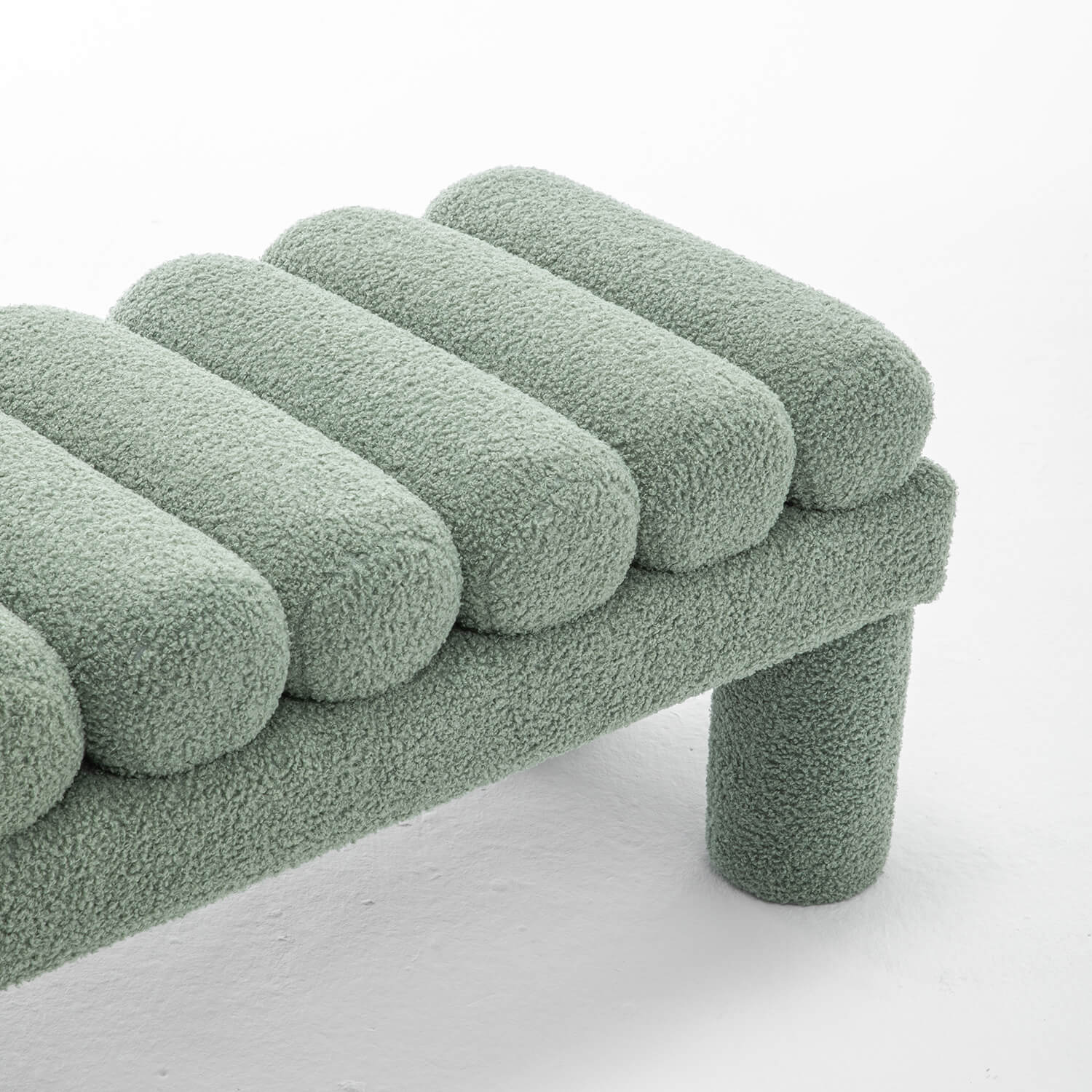 SEYNAR Modern Teddy Velvet Upholstered Rentangle Ottoman