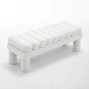 SEYNAR Modern Teddy Velvet Upholstered Rentangle Ottoman