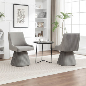 SEYNAR Modern Velvet 360 Degree Swivel Armless Dining chair(Single/Set of 2/4/6)