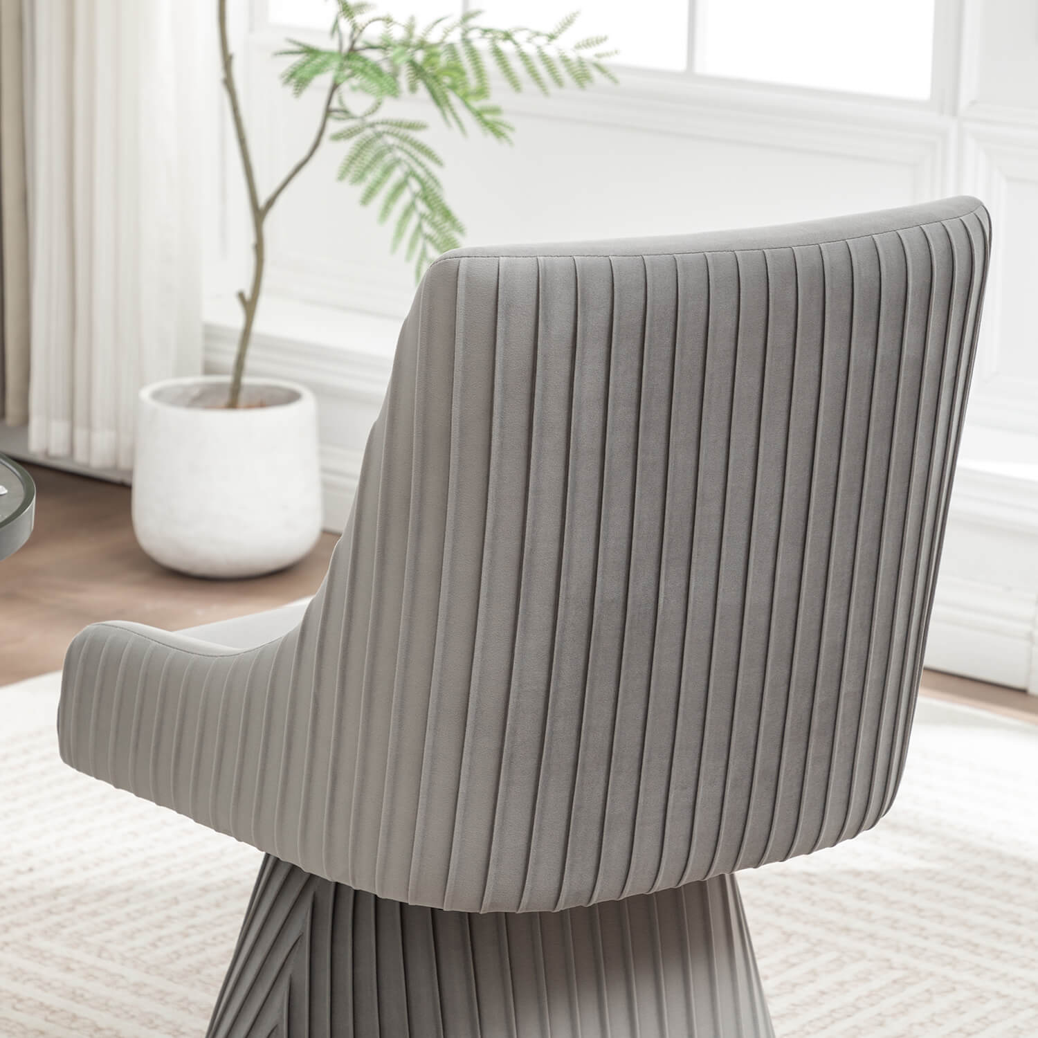 SEYNAR Modern Velvet 360 Degree Swivel Armless Dining chair(Single/Set of 2/4/6)