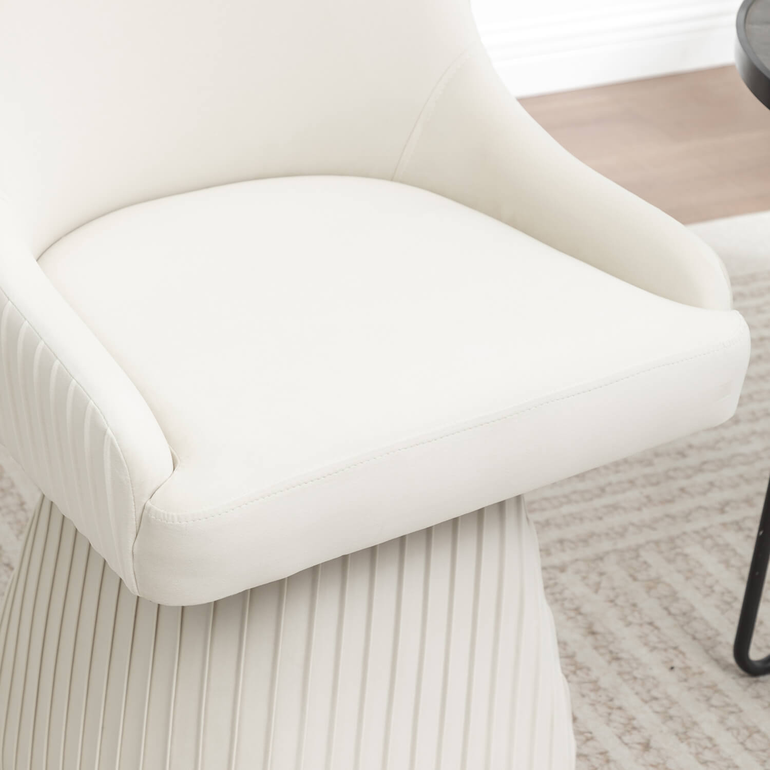SEYNAR Modern Velvet 360 Degree Swivel Armless Dining chair(Single/Set of 2/4/6)