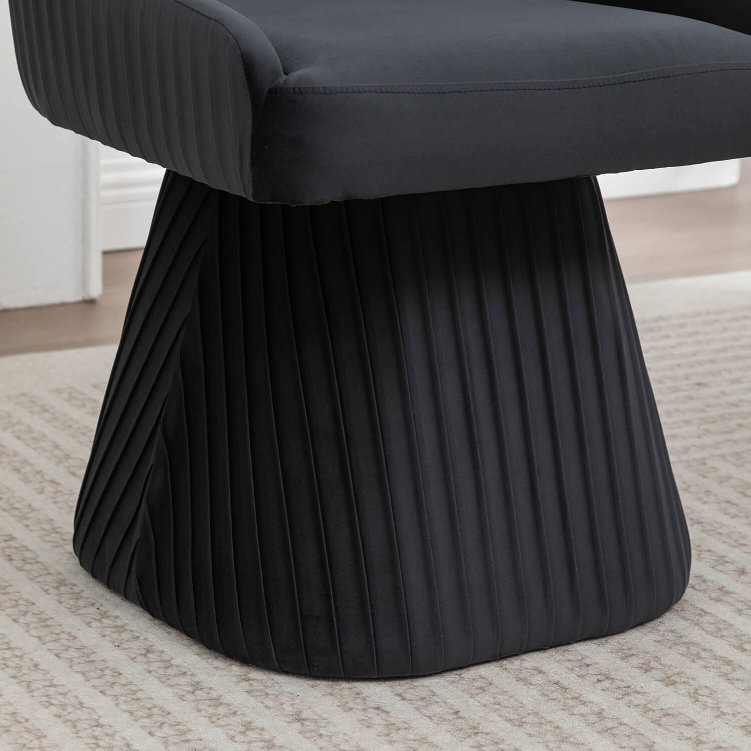 SEYNAR Modern Velvet 360 Degree Swivel Armless Dining chair(Single/Set of 2/4/6)